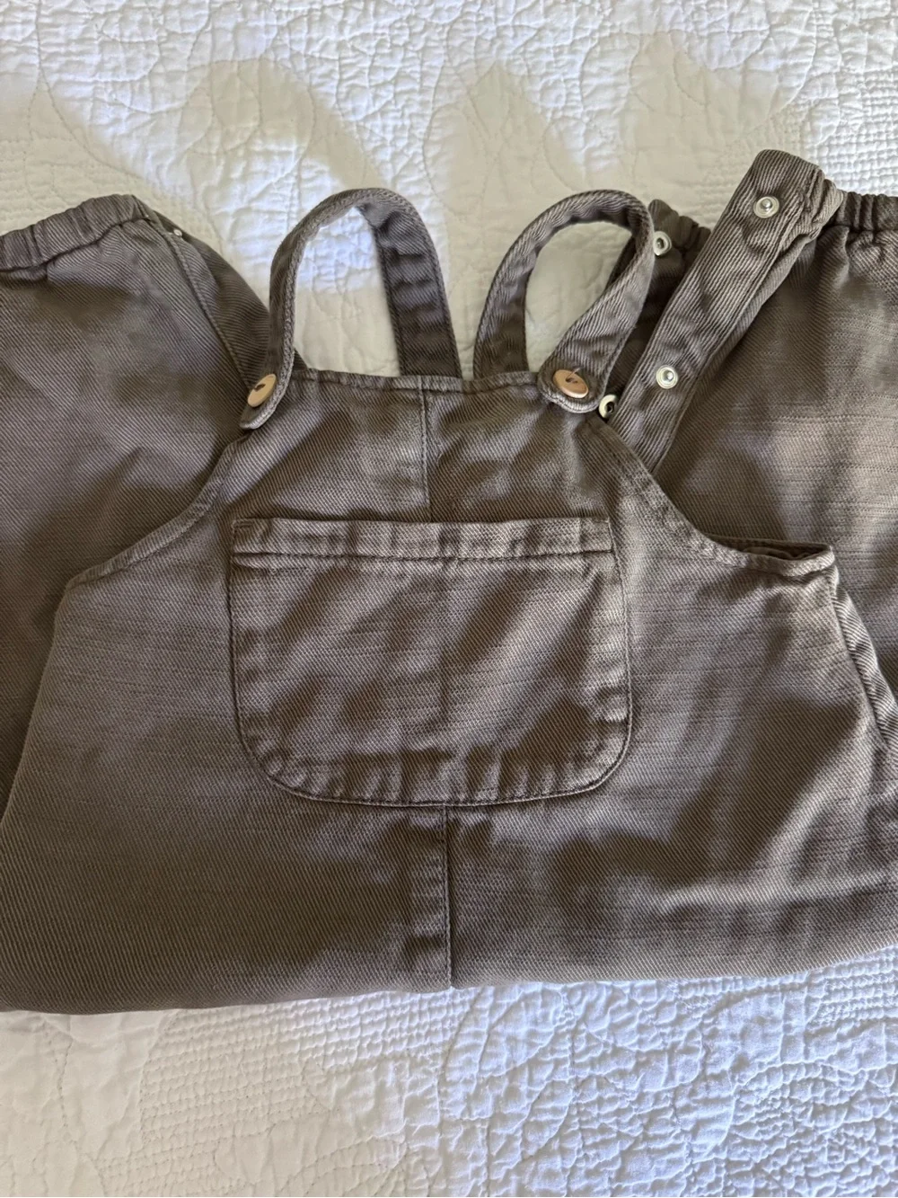 Zara Brown Baby Overalls with Front Pocket